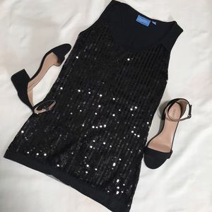 Vera Wang Black Sequin Tank